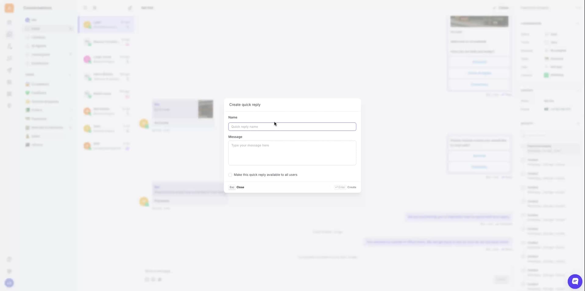 Cue | Creating and using quick replies