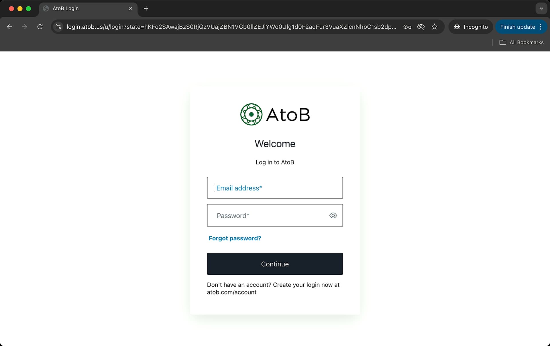 AtoB Wallet Login Demo