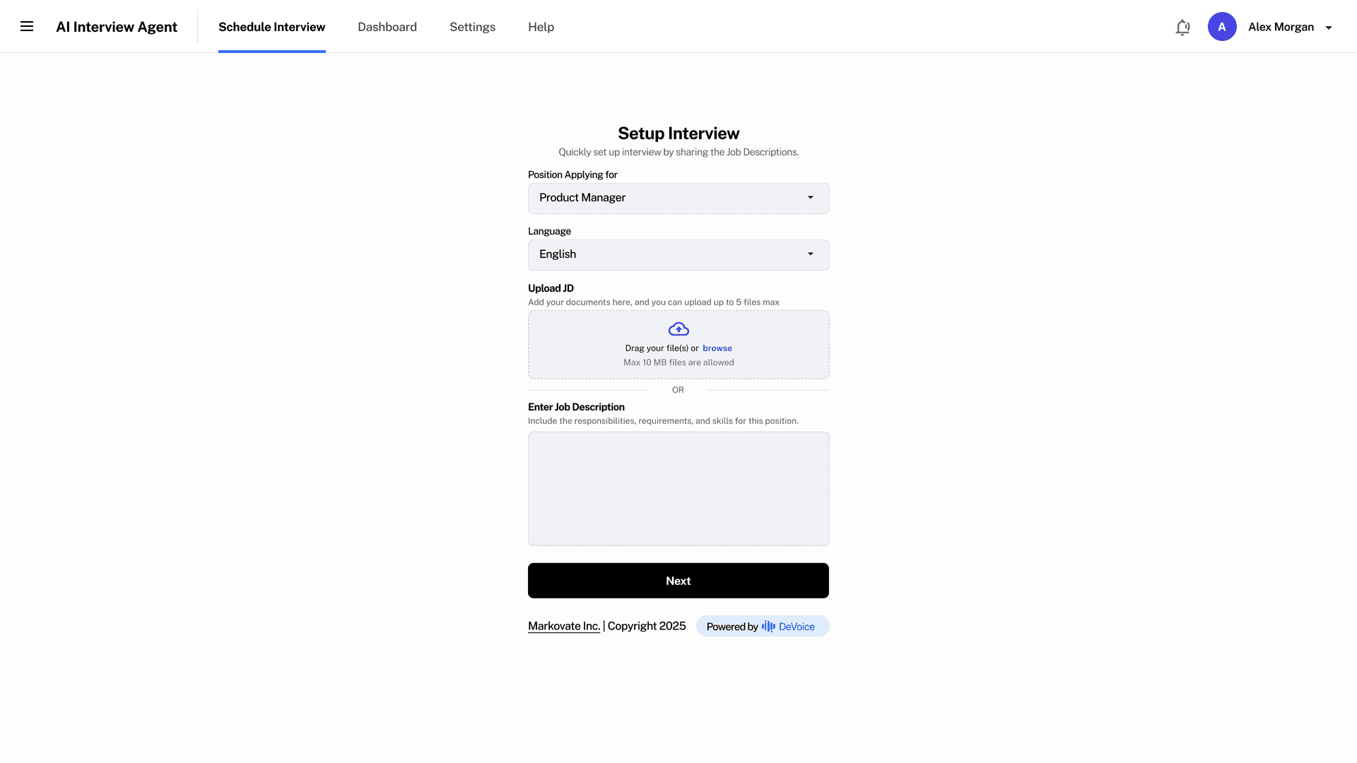 AI Interview Agent for Smarter Talent Shortlisting - Markovate