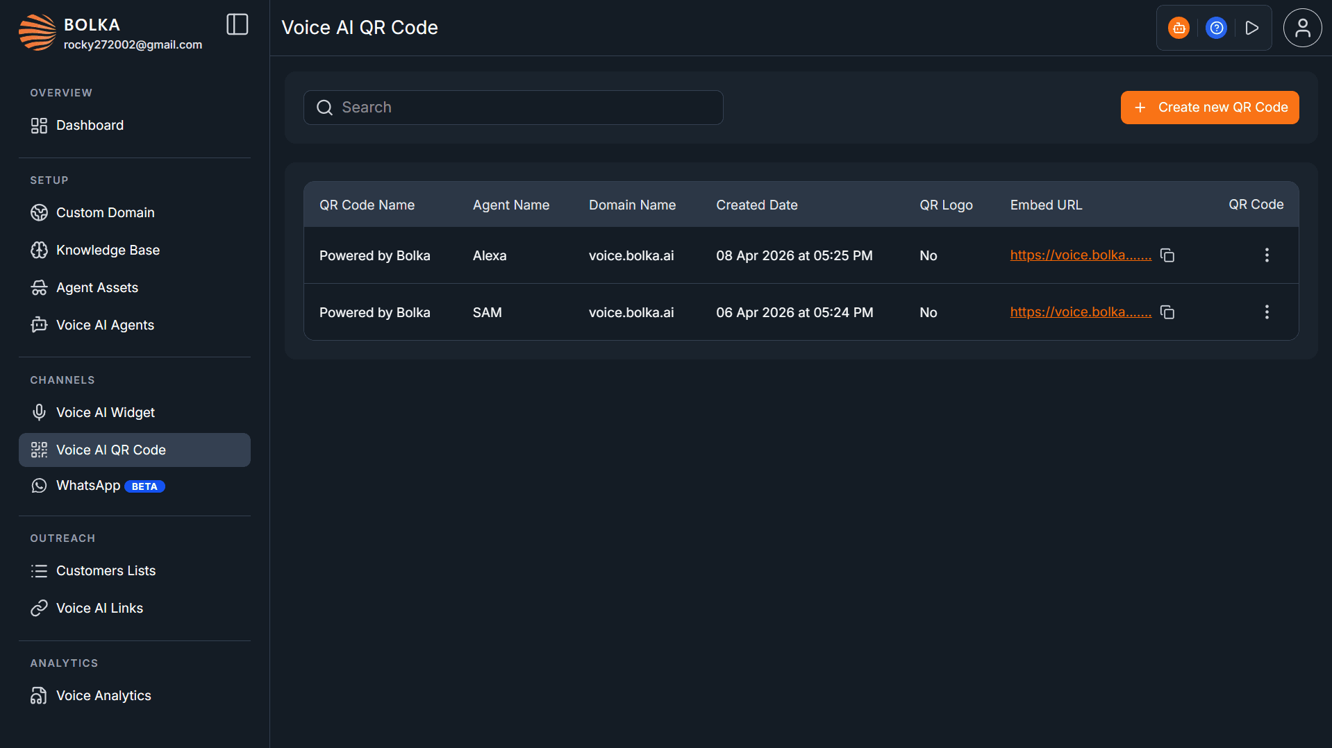 Voicecode Move Create Voice Links as QR code