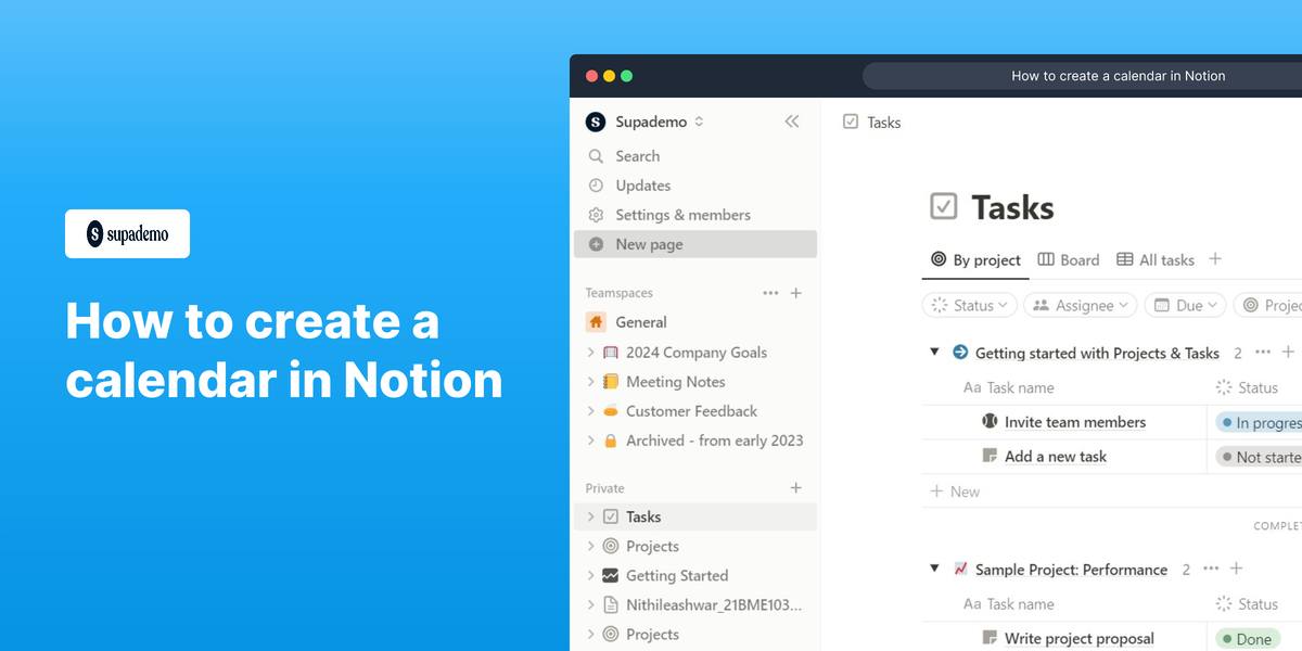 How To Create A Calendar In Notion
