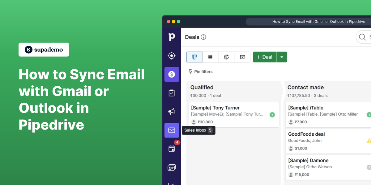 How to Sync Email with Gmail or Outlook in Pipedrive