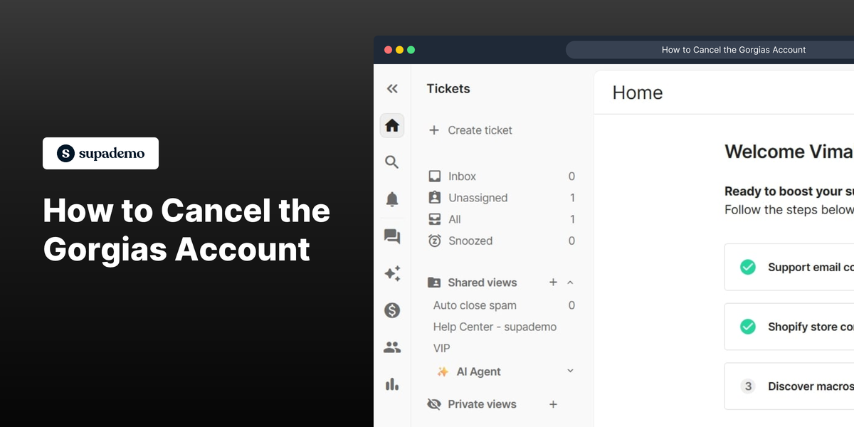 How to Cancel the Gorgias Account