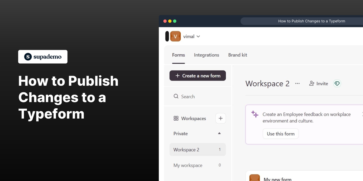 How to Publish Changes to a Typeform
