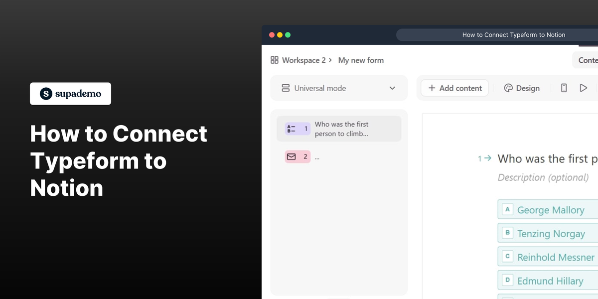 How to Connect Typeform to Notion